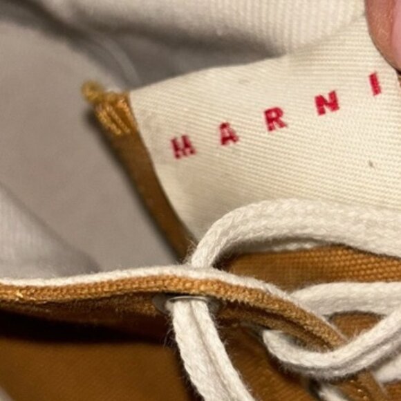 Marni golden rod mustard brown high top converseesque patent sneakers 38 8 - Picture 3 of 5